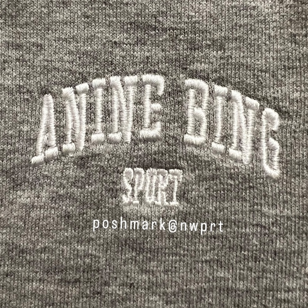 Anine Bing ㋡ Zane Hoodie Zip Up Sweatshirt Jacket Heather Grey White XXS XS - Picture 7 of 14